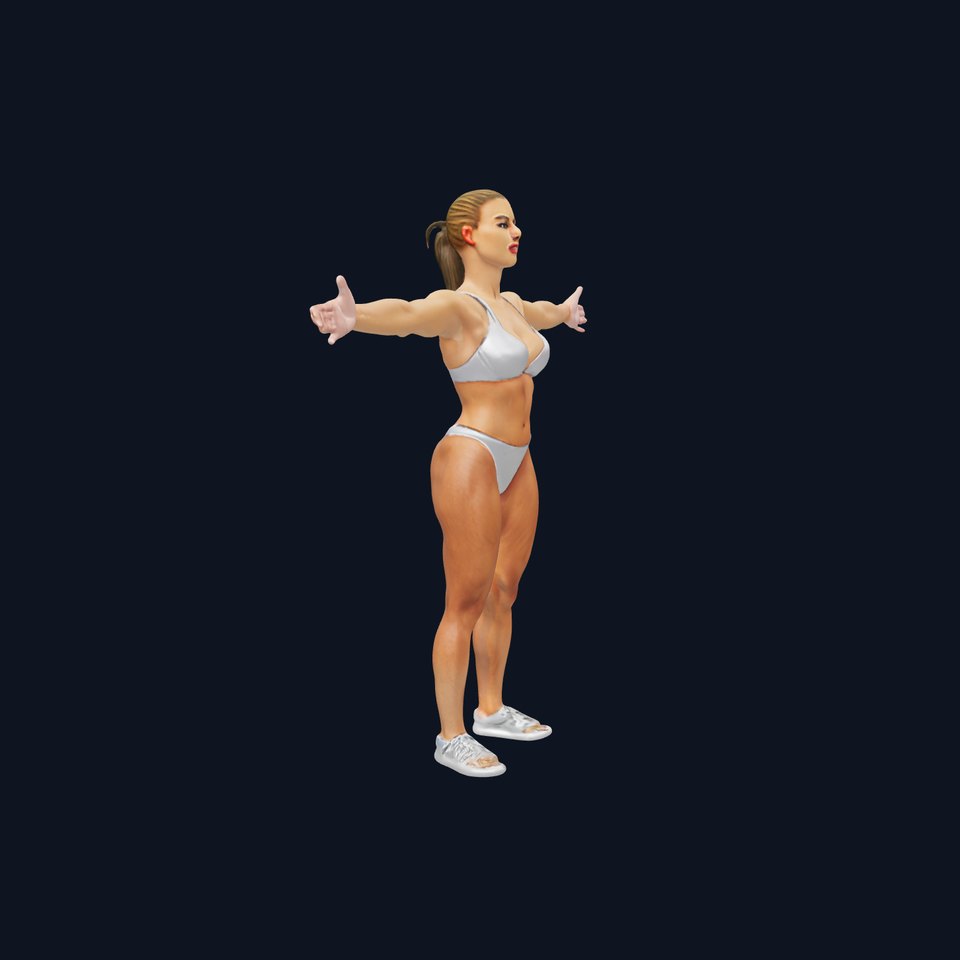 Silver Athletic Woman model pack